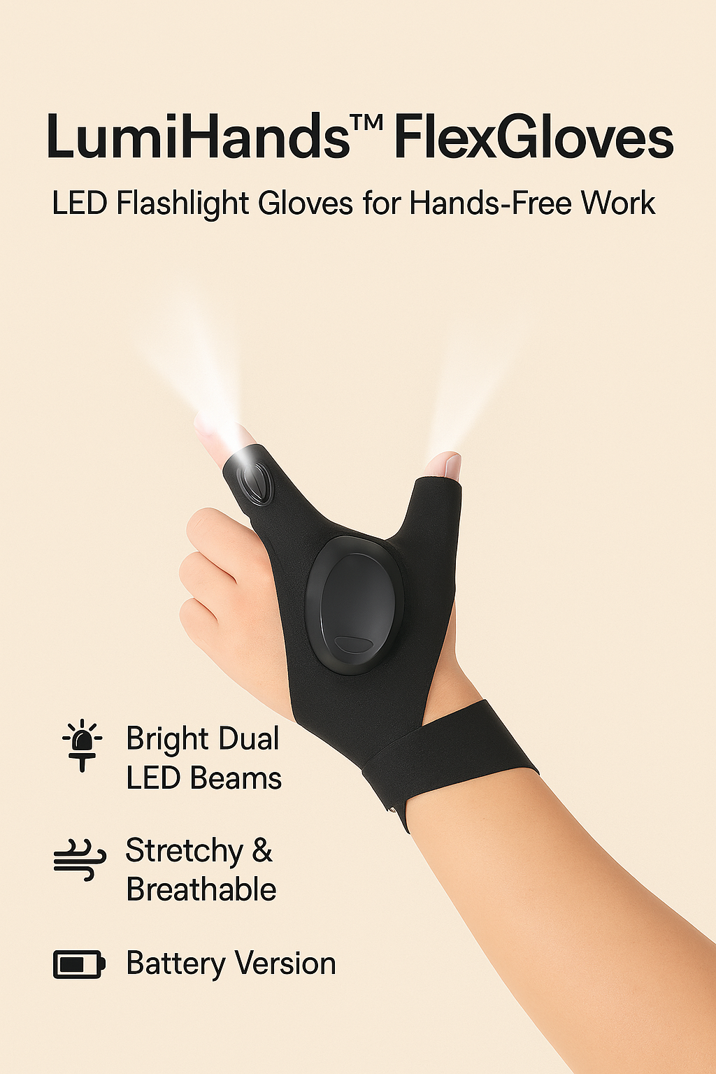 LumiHands™ FlexGloves — Light Where You Need It, Hands-Free